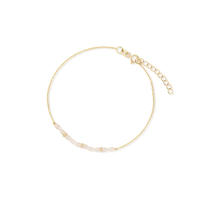 Bransoleta srebrna z perłami