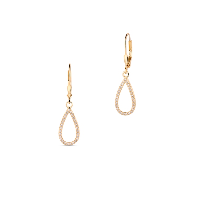 Kolczyki srebrne pozłacane z cyrkoniami