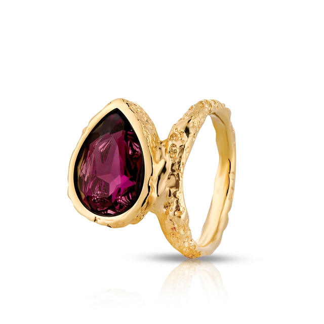 Pierścionek srebrny pozłacany Motyle