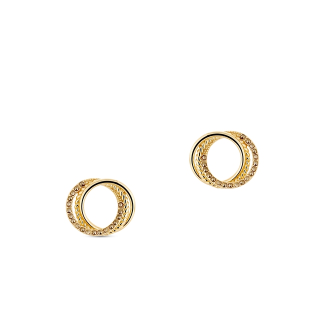 Kolczyki srebrne pozłacane z markasytami