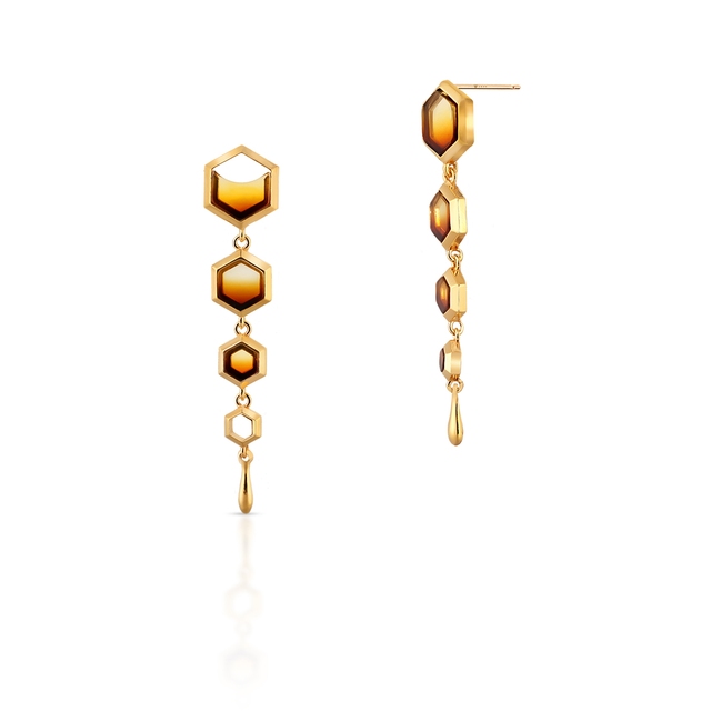 Kolczyki srebrne z bursztynem Miodowa