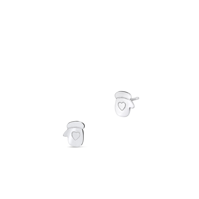 Kolczyki srebrne świąteczne rękawice