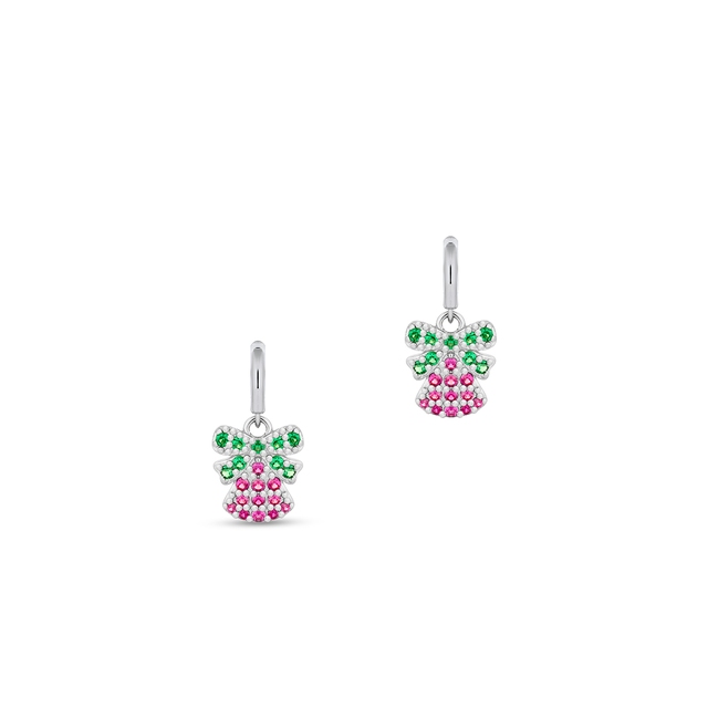 Kolczyki srebrne dzwoneczek z kokardką