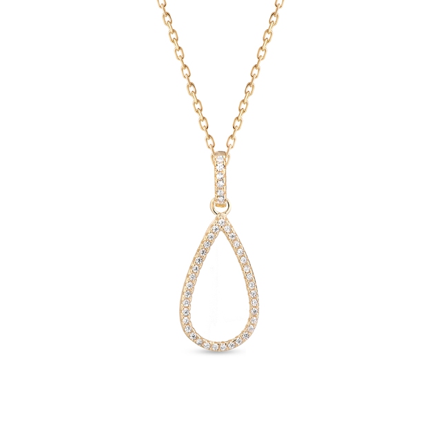 Wisiorek srebrny pozłacany z cyrkoniami