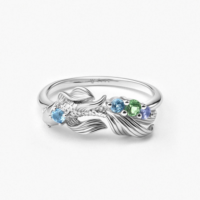 Pierścionek srebrny KOI