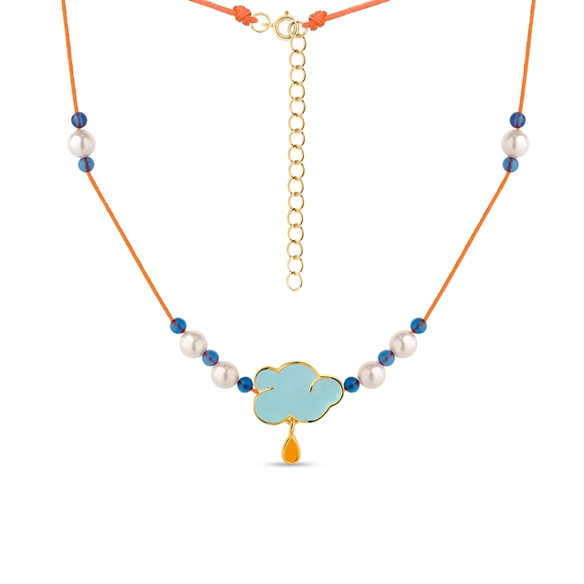 Naszyjnik sznurkowy z motywem chmurki