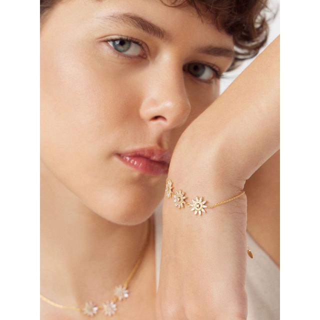 Bransoleta srebrna pozłacana z cyrkoniami