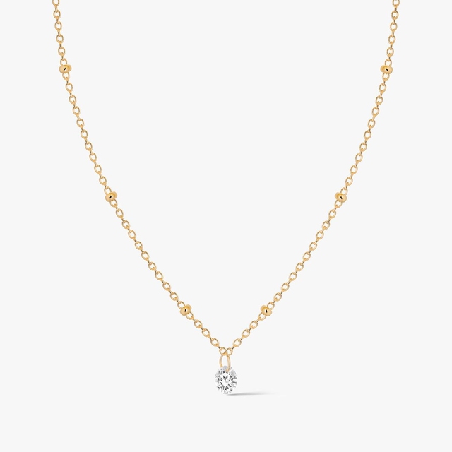 Naszyjnik srebrny pozłacany z cyrkonią