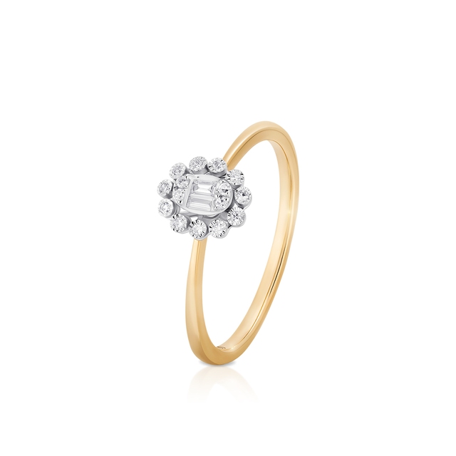 Pierścionek złoty bicolor z diamentami