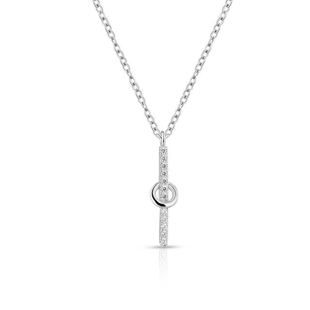 Naszyjnik srebrny z cyrkoniami