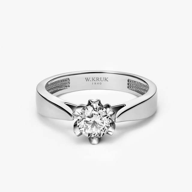 Pierścionek zaręczynowy złoty Romantyczny