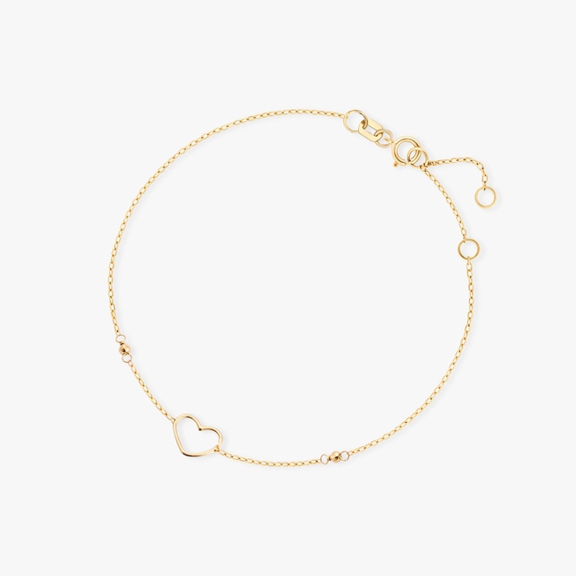 Bransoleta złota z motywem serca