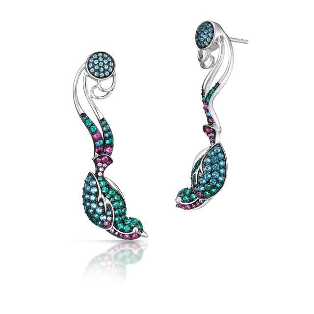 Kolczyki srebrne Preludium Paradise Birds