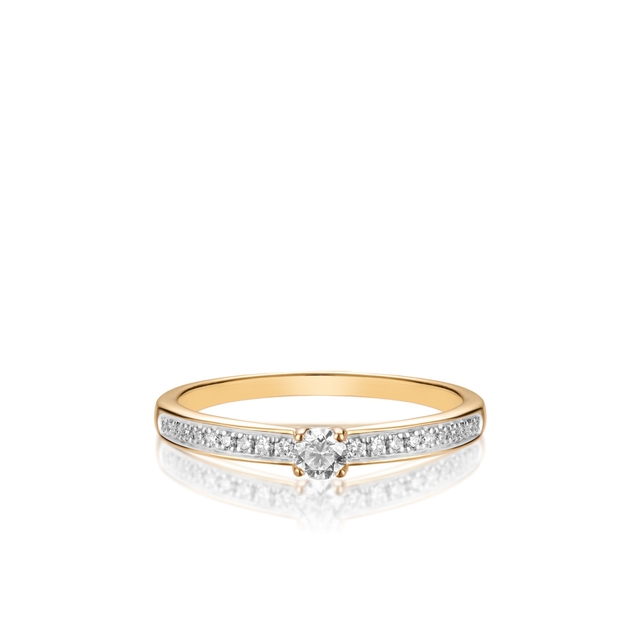 Pierścionek zaręczynowy złoty Szczęśliwy