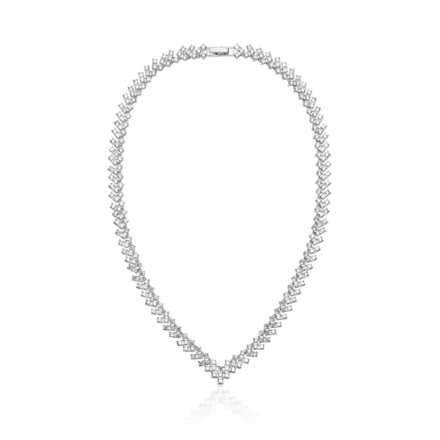 Naszyjnik mosiężny z cyrkoniami