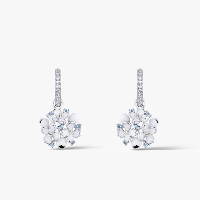 Kolczyki srebrne Kwiaty Nocy Biały Bez