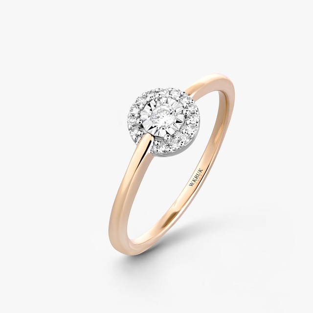 Pierścionek złoty z diamentami