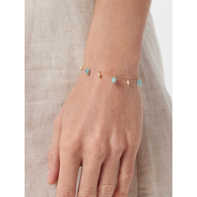 Bransoleta złota z niebieskimi apatytami Saint Tropez