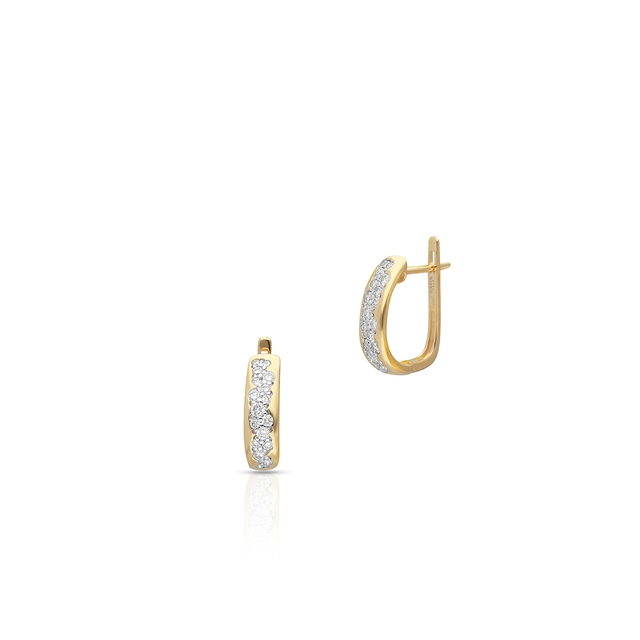 Kolczyki złote bicolor z brylantami