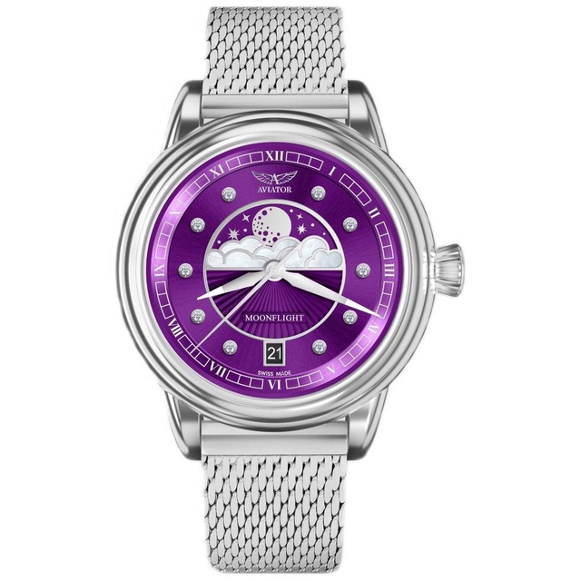 ZEGAREK AVIATOR DOUGLAS MOONFLIGHT DIAMOND EDITION