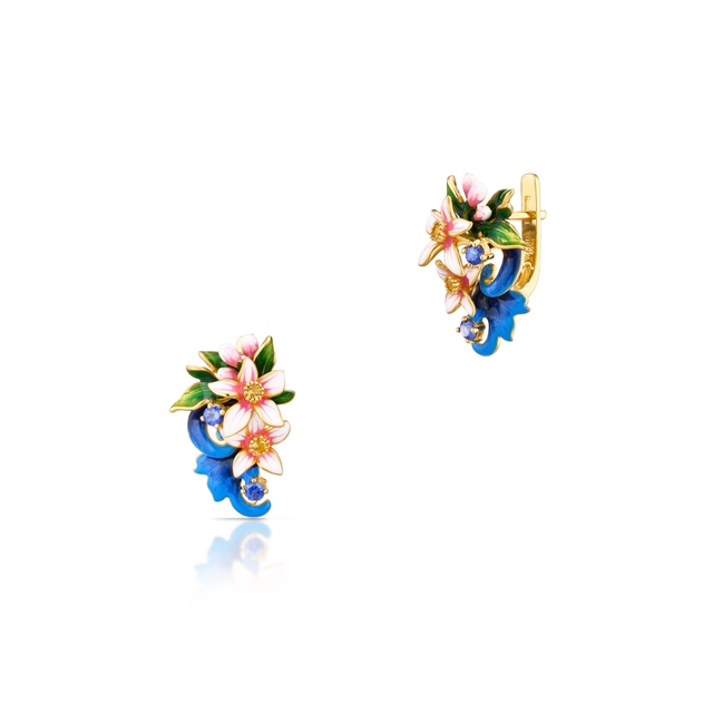 Kolczyki srebrne Kwiaty Nocy Cytrusy