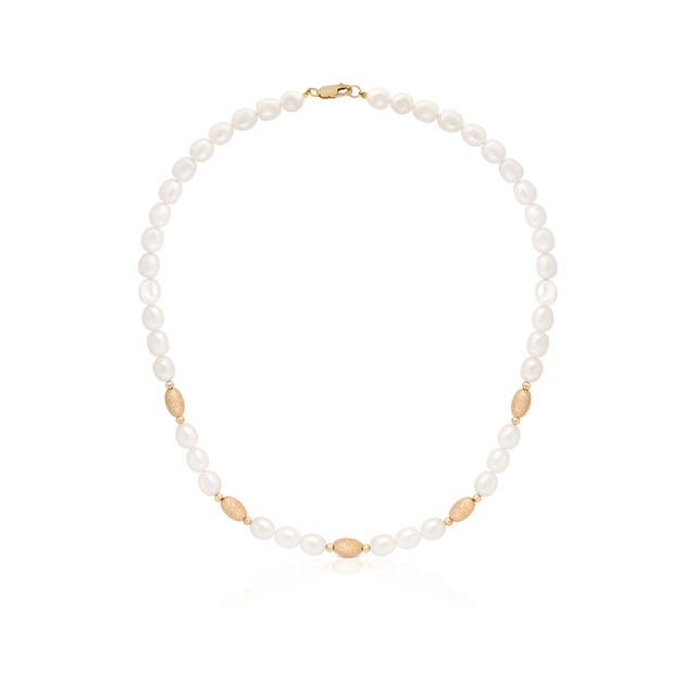 Naszyjnik złoty z perłami