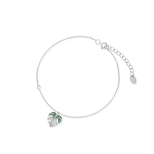 Bransoleta srebrna z motywem monstery