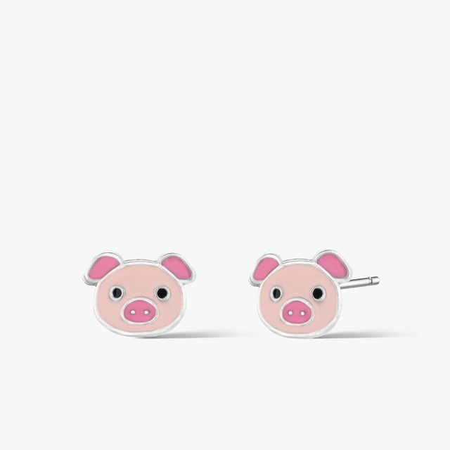 Kolczyki srebrne z motywem świnki
