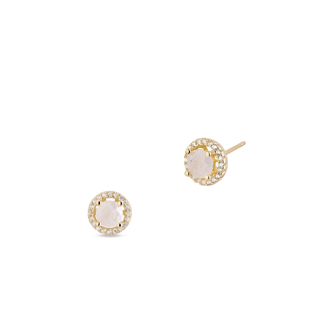 Kolczyki srebrne pozłacane z cyrkoniami