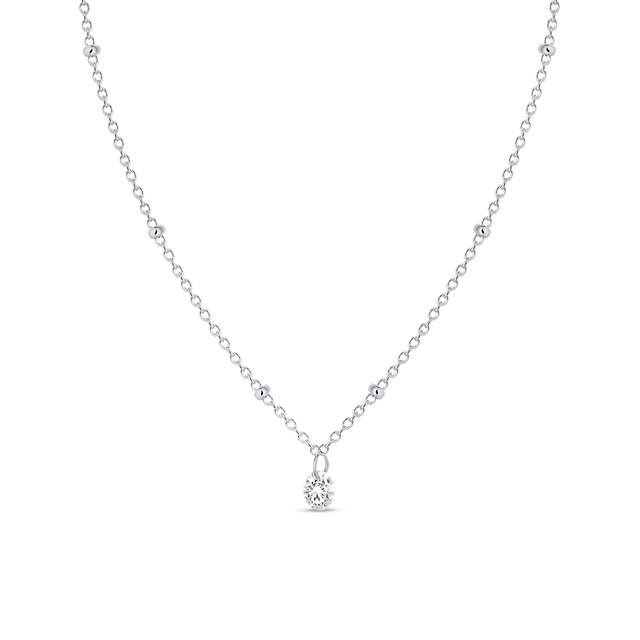 Naszyjnik srebrny z wiszącą cyrkonią