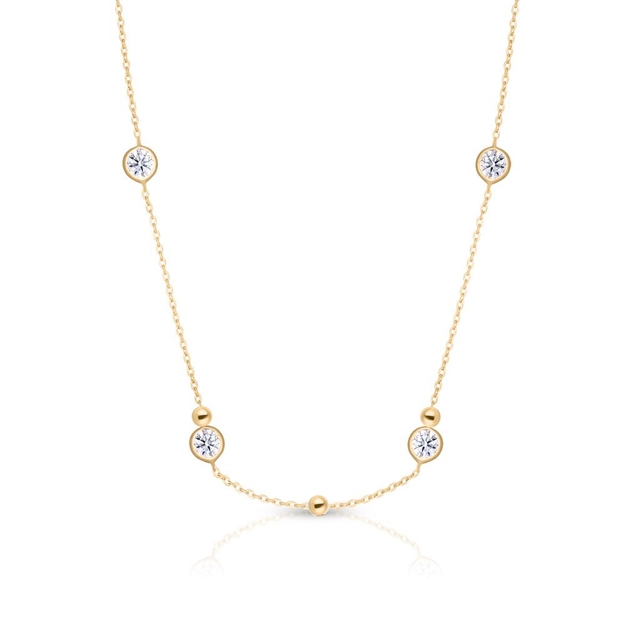 Naszyjnik złoty z cyrkoniami