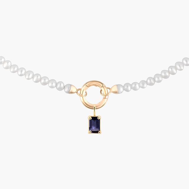 Wisiorek złoty z iolitem