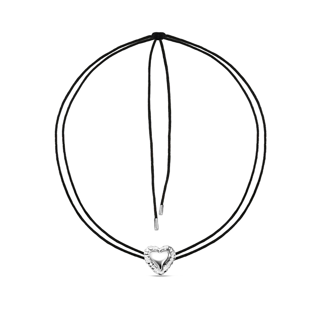 Naszyjnik sznurkowy z sercem