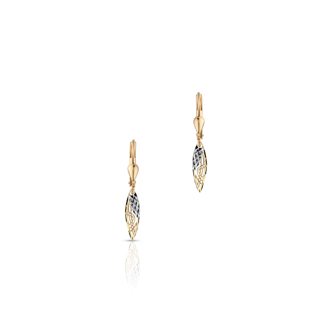 Kolczyki złote bicolor długie