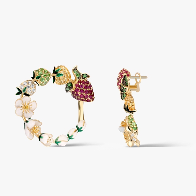 Kolczyki złote Kwiaty Nocy