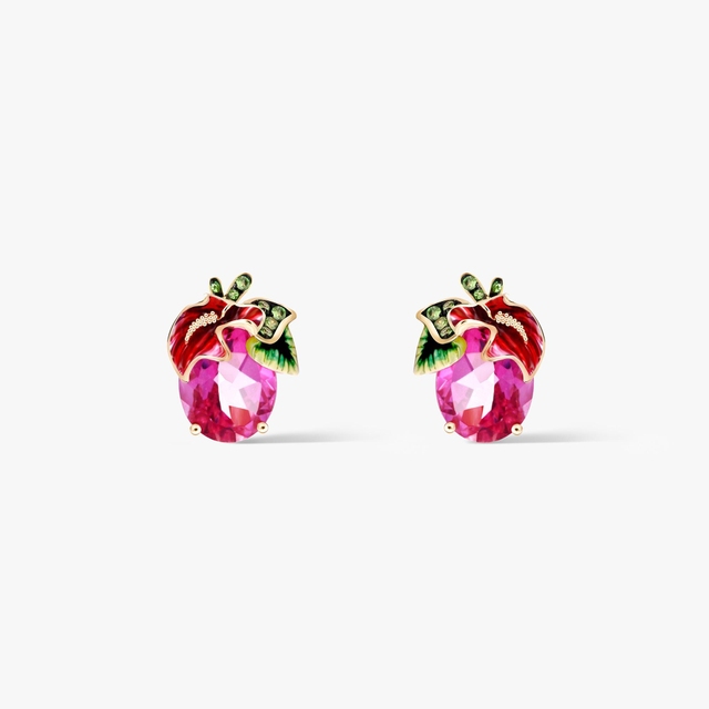 Kolczyki złote Kwiaty Nocy Anturium