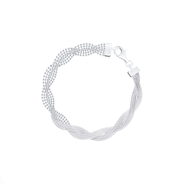 Bransoleta srebrna przeplatana