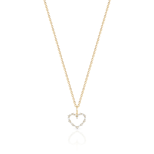 Wisiorek złoty serce z cyrkoniami