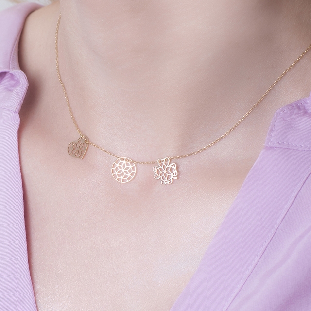 Naszyjnik srebrny pozłacany celebrytka