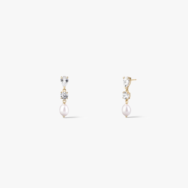 Kolczyki złote z perłą Ceremonials