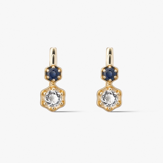 Kolczyki złote Kwiaty Nocy Borówka