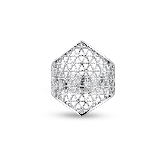 Pierścionek srebrny ażurowy