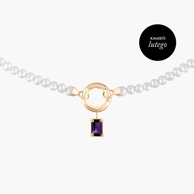 Wisiorek złoty z ametystem