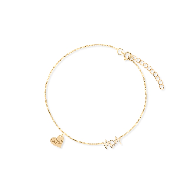 Bransoleta srebrna pozłacana Wow Mom