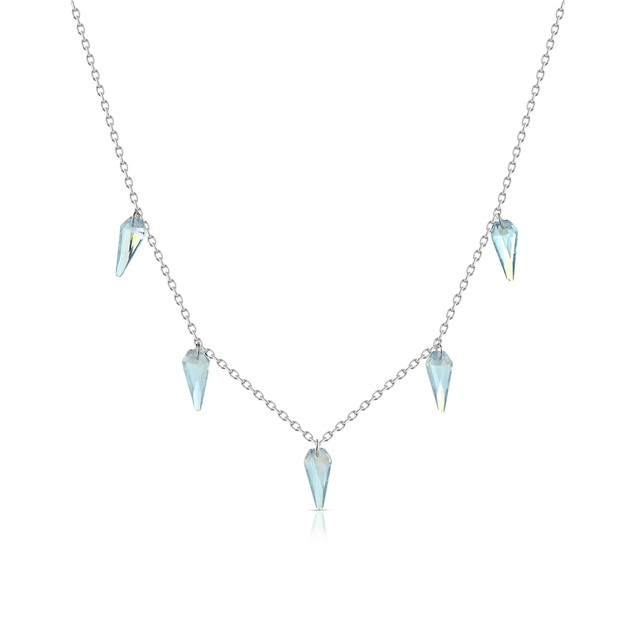 Naszyjnik srebrny z niebieskimi cyrkoniami