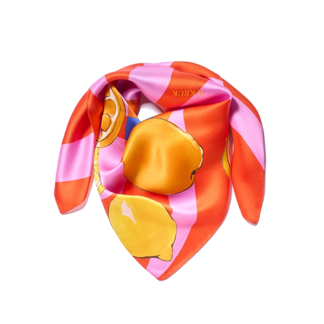 Chusta Jedwabna Kwiaty Nocy Cytrusy