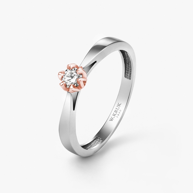 Pierścionek zaręczynowy złoty Romantyczny