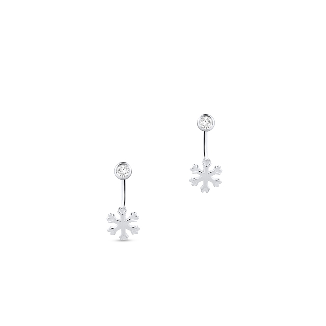Kolczyki srebrne z motywem śnieżynki