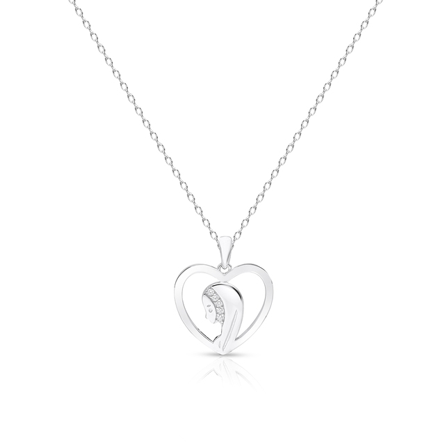 Wisiorek srebrny z cyrkoniami serce