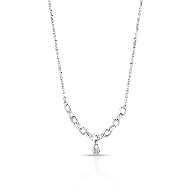 Naszyjnik srebrny z cyrkonią